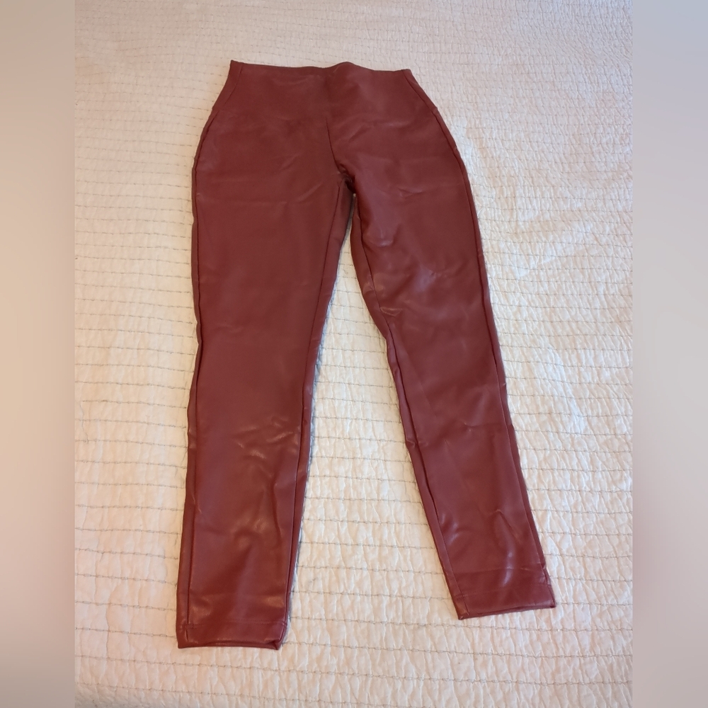 Zenana Outfitters Burnt Orange Faux Leather Leggings